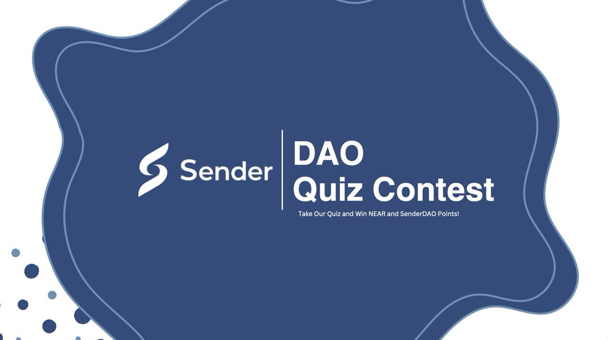 Prepare for a thrilling quiz contest! Enter the quiz by joining Sender’s Telegram group! 🎉 🏆 Prizes: 10 winners will each receive an equal share of 10 NEAR and 10,000 SenderDAO points! Join: t.me/sender_communi…