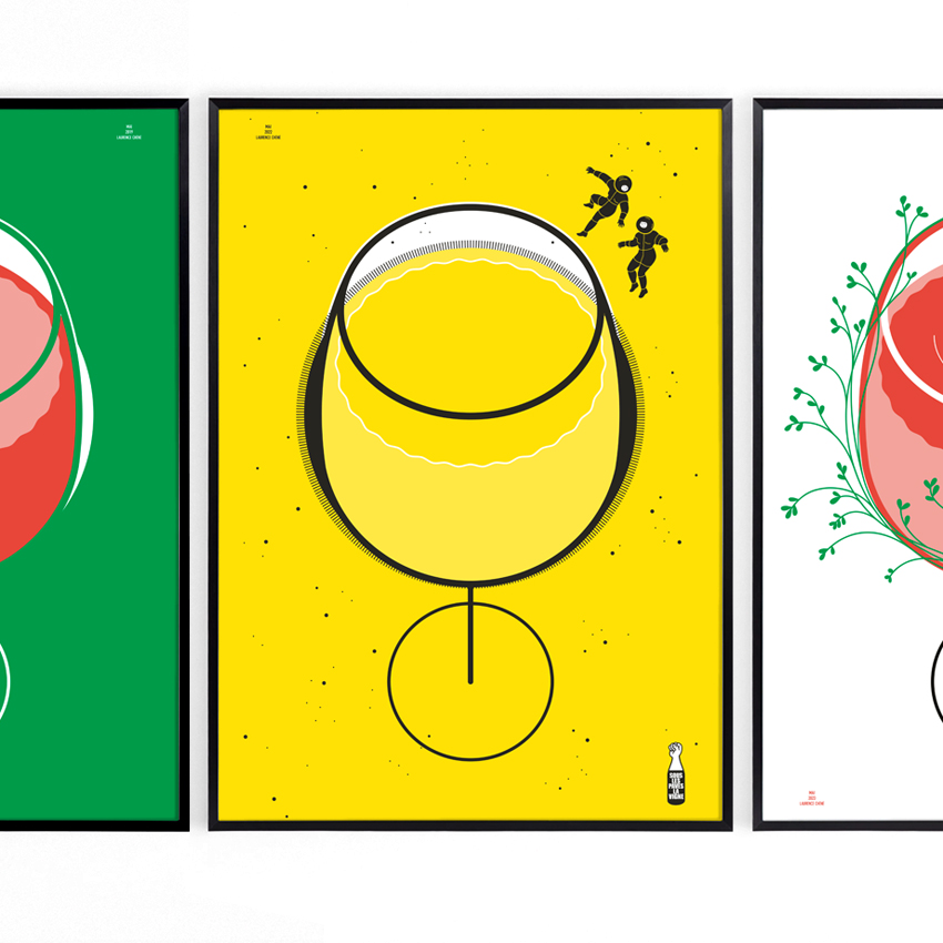 antoniniommi's tweet photo. 🍷🎨 La brillante Laurence Chéné a conçu les affiches de nos douze derniers salons, notamment pour @Souslespav ; affiches dont voici quelques belles versions inédites, épurées pour mieux mettre en valeur l'illustration. Elle les exposera à #SLPLV les 4/5/6 mai à la Bellevilloise. https://t.co/KIh7JybU8x