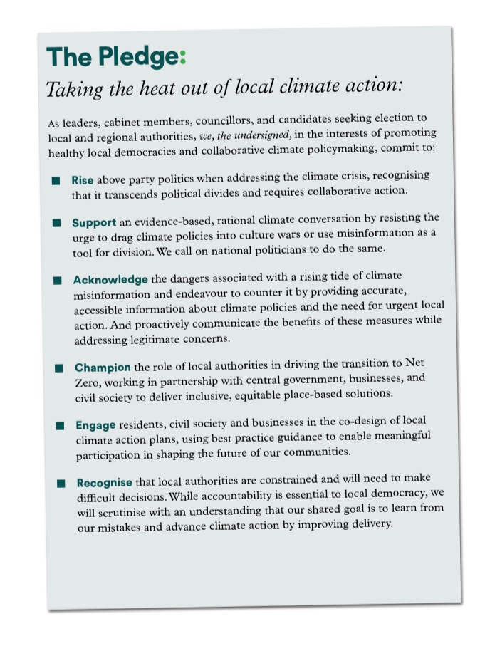 This week thousands of councillors will be elected on 2 May local elections. 82% of all emissions reductions require local authority involvement which is why I’ve teamed up with @uk100_ @coalition_zero to launch the #LocalClimatePledge2024 Sign up here➡️localclimatepledge2024.uk100.org