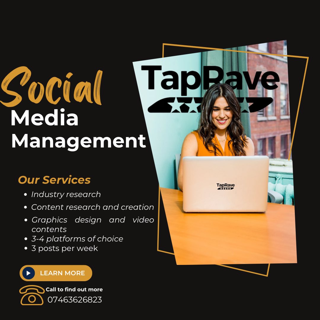 Welcome to Taprave Socials !!!
Our Services are Topnotch.
Send a DM for more info📌

#socialmediamanager #socialmediamarketing #socialmedia #digitalmarketing #socialmediatips #socialmediamanagement #marketing #socialmediastrategy #contentmarketing #socialmediaexpert #branding