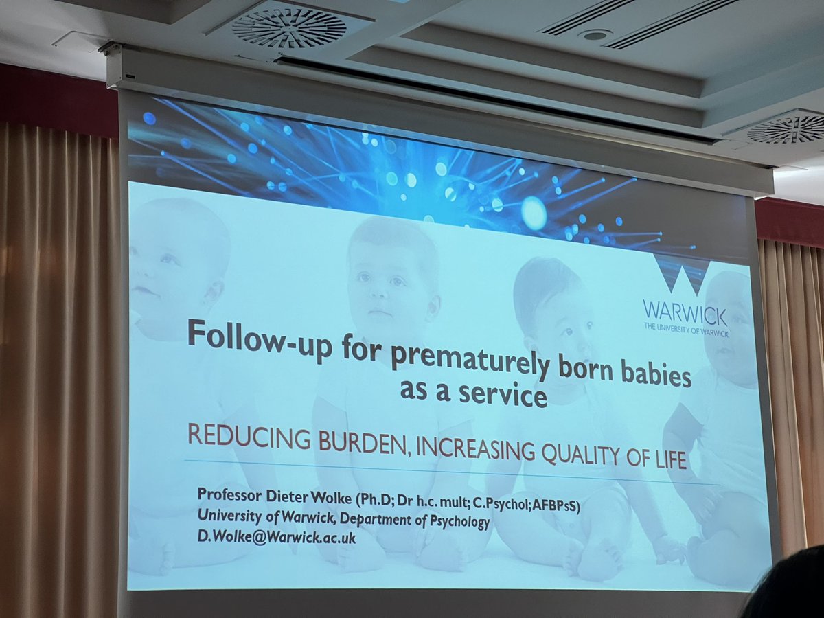 Prof Wolke sharing his current research on the follow up of preterm babies at a 3 day meeting organised by @EFCNIwecare in Munich