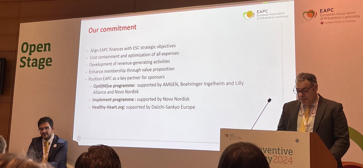 #ESCPrev2024 #EAPC_ESC General Assembly next our 🌟 #EAPC Treasurer @vass_vassiliou 🔦 the projects & our financial position & commitment to #cvPrev & @escardio The vibrancy & inclusivity that @EAPCPresident @vass_vassiliou& all of the team is reason I joined #EAPC 🙏