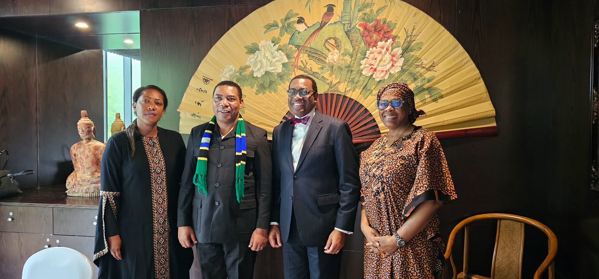 I had a very good Meeting with Dr. @akin_adesina , President of @AfDB_Group . A follow up Meeting to the Discussions between HE. Dr. @SuluhuSamia and Dr. Adesina on Financing of Agriculture, Energy and Infrustructure.