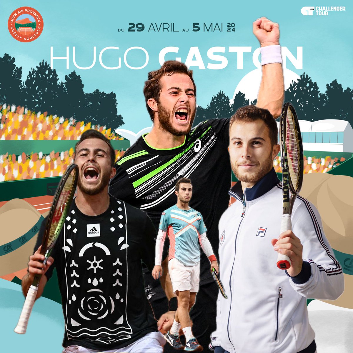 Le petit prince du tennis français à Aix Attendez vous à voir de l’amorti a gogo cette semaine car @gastonhugo est de la partie. Pour qui sait, peut être un remake de Roland-Garros 2020 contre Stan Wawrinka ? Rendez-vous demain soir pour le tirage au sort du tableau final.