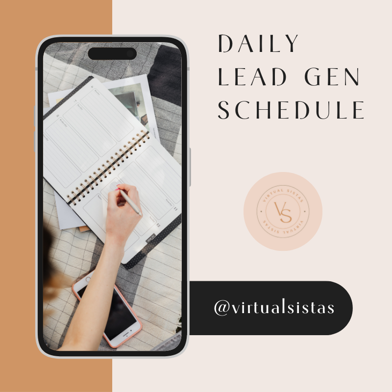 Are you generating enough leads?
.
This schedule is to complement the 'How to Land a Client in 13 Days' e-book. 
.
You can get your FREE copy at virtualsistas.com
.
The link is always located in our bio❤️
.
.
#Virtualsistas #VirtualAssistantService #AIHelp #VirtualWorkforce