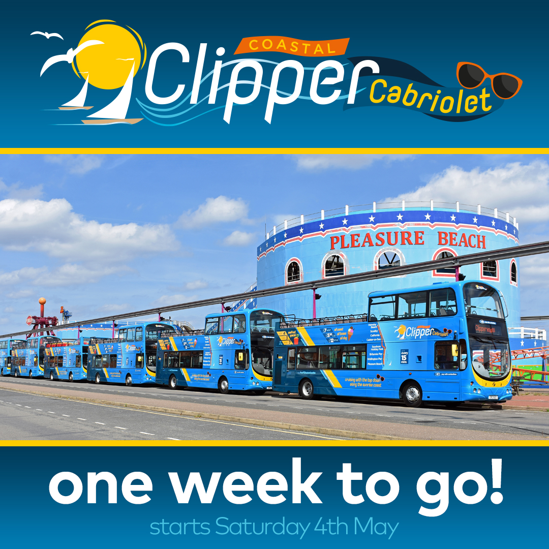 🌟 ONE WEEK TO GO! 🌟 It's just seven days until we welcome you on board our fleet of open-top buses! 🚌 📢 Share this post, and tag your friends to help us spread the word. 😎 Full details and timetables are available at the link below. ⬇️ 📲 firstbus.co.uk/cabriolet