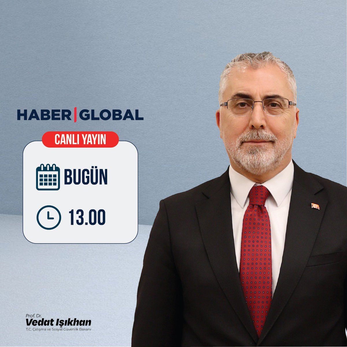 Bugün, Bakanlığımızın çalışmalarını ve gündeme dair konuları konuşacağımız @HaberGlobal canlı yayınına konuk olacağım. 📺 Haber Global 🕗 13:00