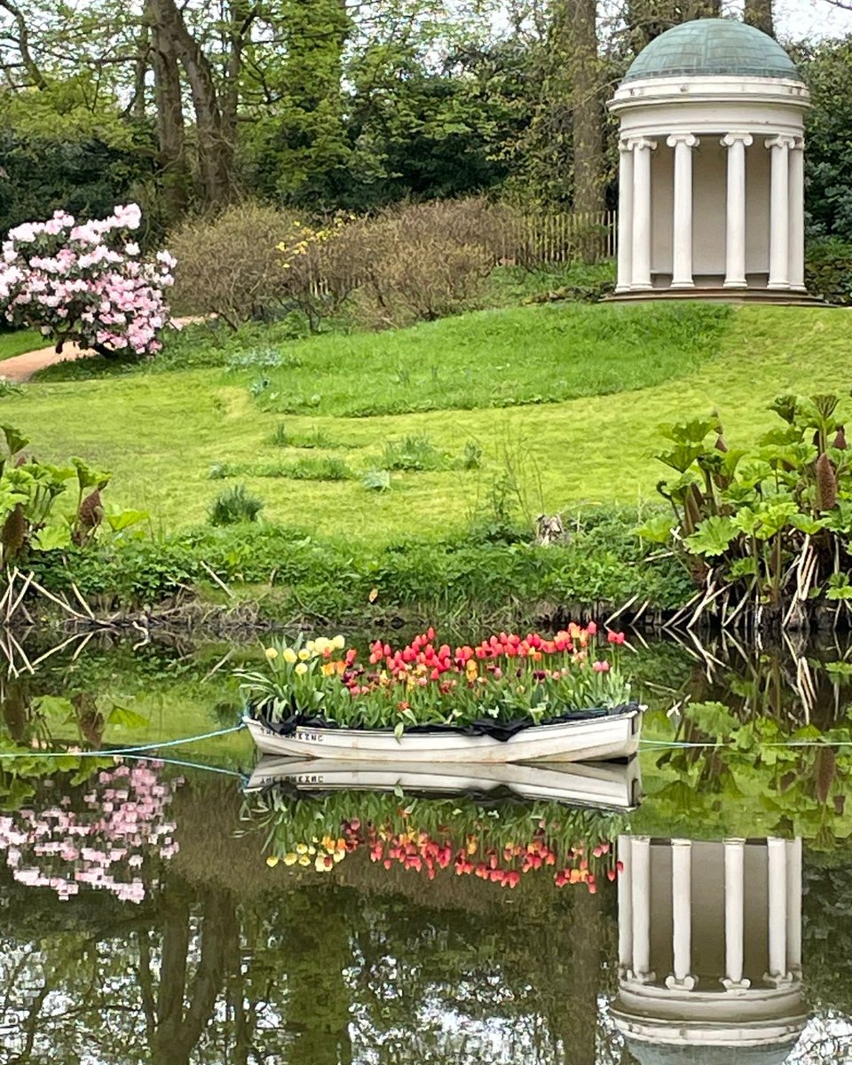 Reflections by Lady Alice's Temple 🌷 🛶 Did you know this temple is named after Lady Alice Hill, beloved daughter of the 4th Marquess of Downshire!