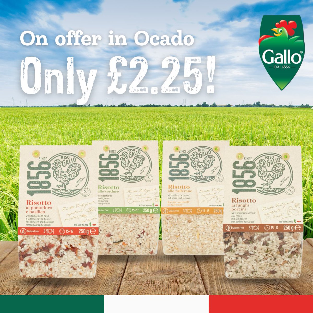 1856 is on offer in @ocado for only £2.25! The 1856 risottos are made using authentic recipes, blending premium dried ingredients with top-quality Carnaroli rice. #supermarketoffer #supermarket #supermarketdeal #ocado #ocadooffer #offerinocado