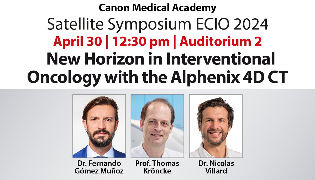 Join our symposium on April 30 during ECIO2024, 'New Horizon in Interventional Oncology with the Alphenix 4DCT.' Key opinion leaders sharing the great benefits of their hospital's Angio-CT interventional room for interventional oncology examinations. Visit bit.ly/49QEWTn