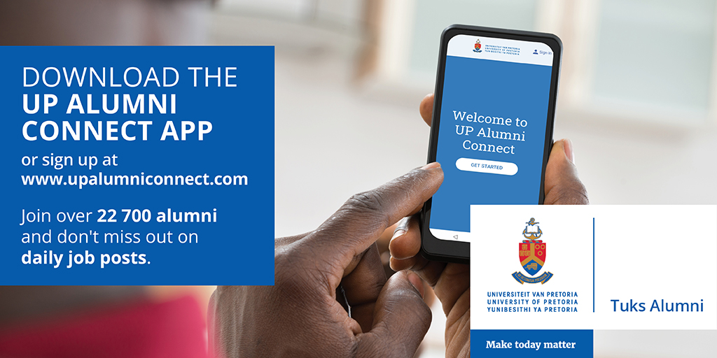 EXPAND YOUR CAREER OPTIONS: Are you a UP graduate looking for an entry-level job, or keen to change jobs? If so, sign to the UP Alumni Connect app and check the job posts regularly to find opportunities! Go to upalumniconnect.com. #TuksTuksAlumni #UniversityOfPretoria