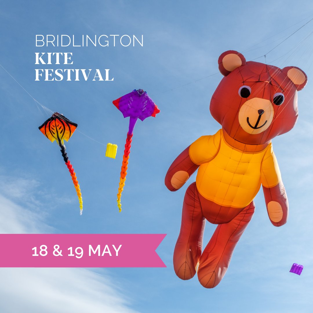 Come fly with us at the Bridlington Kite Festival and experience some of the world's largest inflatable kites! 🪁 🗓️ 18 & 19 May 2024 📍 Sewerby Cliff Tops 🕐 10am to 5pm 🎟️ Free! Plan your visit loom.ly/UIleKbI