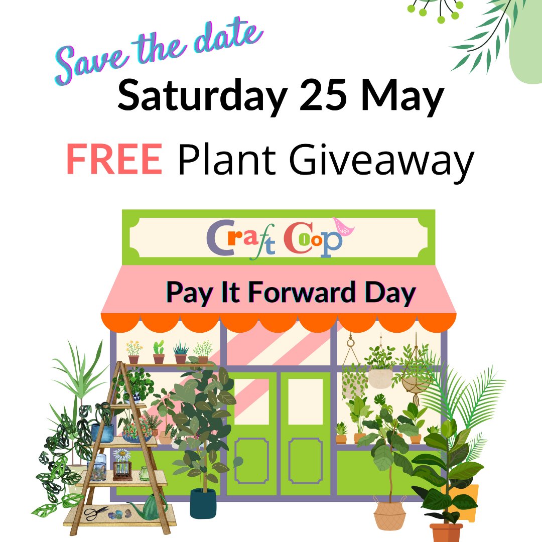 🌱 Save the date! 🌸 On Saturday, May 25th, Craft Coop is hosting their annual Coop Pay It Forward Day! This year coincides with the beginning of half term & Children’s Gardening Week! See you at Craft Coop on May 25th! 🌿🌼 #LoveCamberley