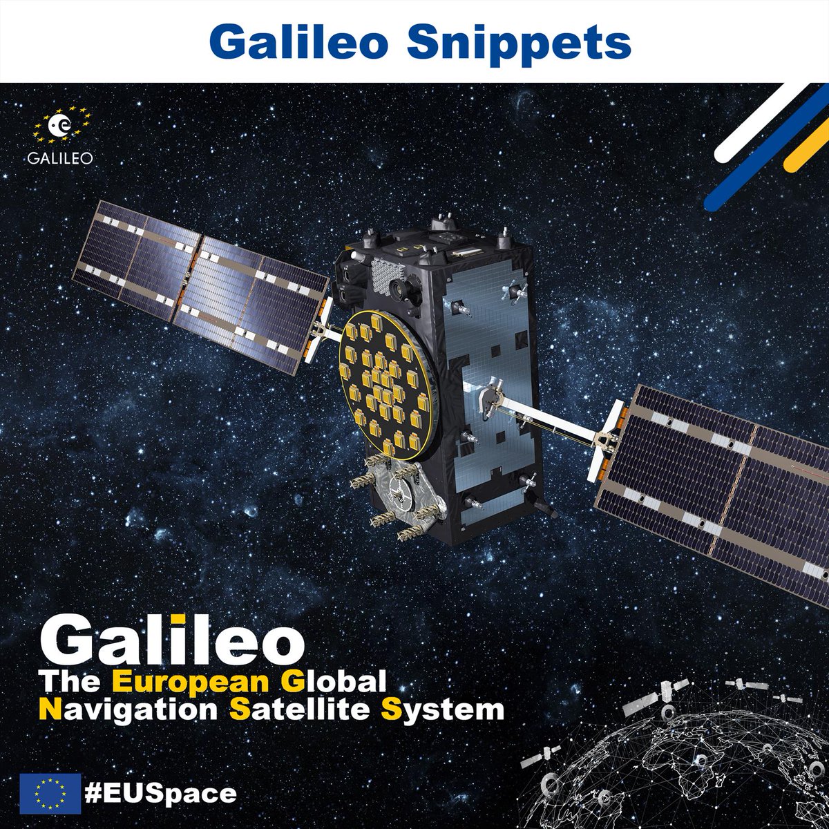 #Galileo Snippets 🇪🇺🛰️ DYK Galileo satellites carry a ➡️L-band antenna to transmit navigation signals to users ➡️C-band antenna to receive corrections from ground stations ➡️Search & Rescue antenna to receive distress signals and retransmit them to emergency centres