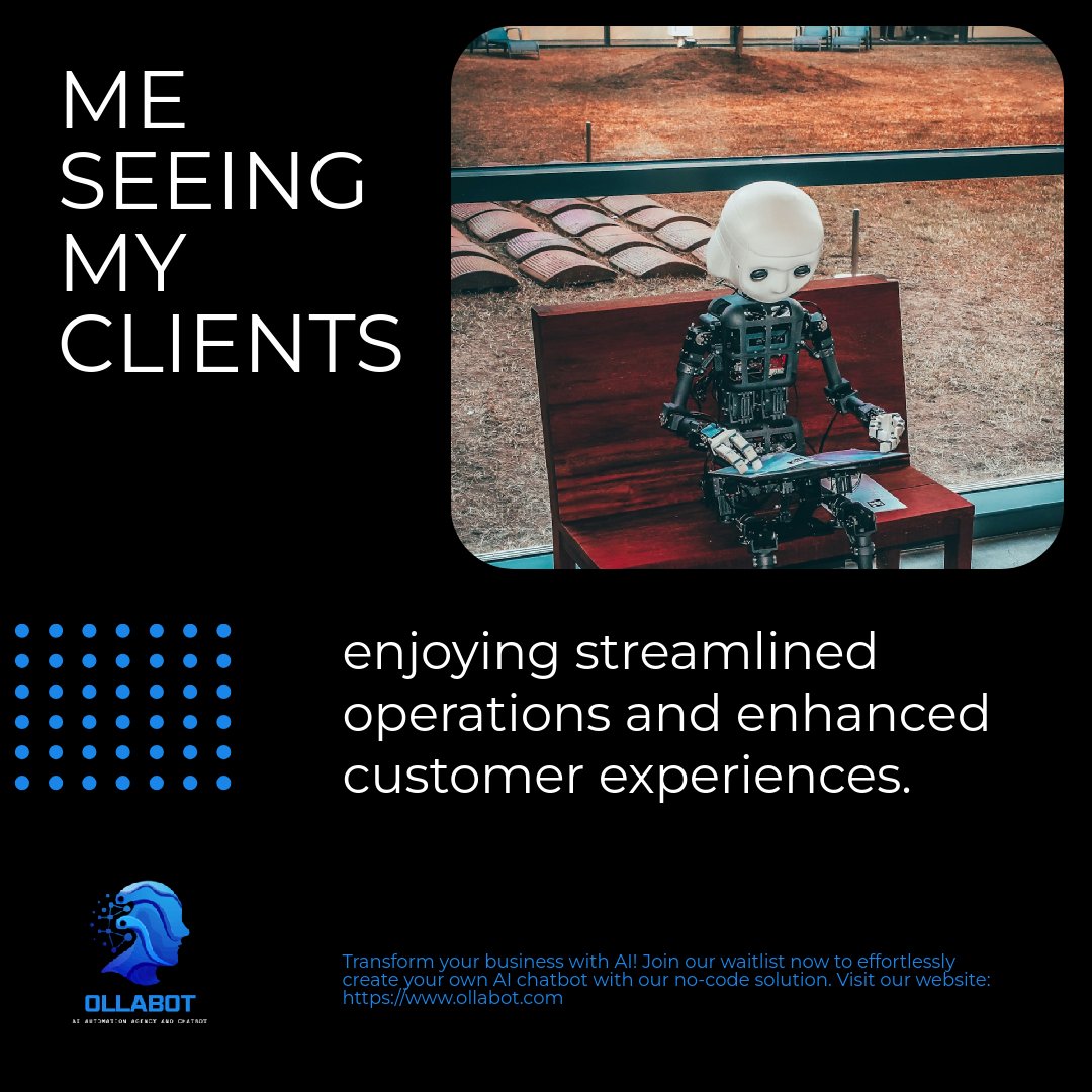 websitesdesign's tweet photo. thriving in the digital age is what we live for at Ollabot! 🚀 We understand that your customers want quick, personalized, and efficient service. That’s why our AI chatbots are designed to adapt to changing needs, ensuring you're always ahead of the game. 🤖✨ By embracing https://t.co/qbbgTj8Jny