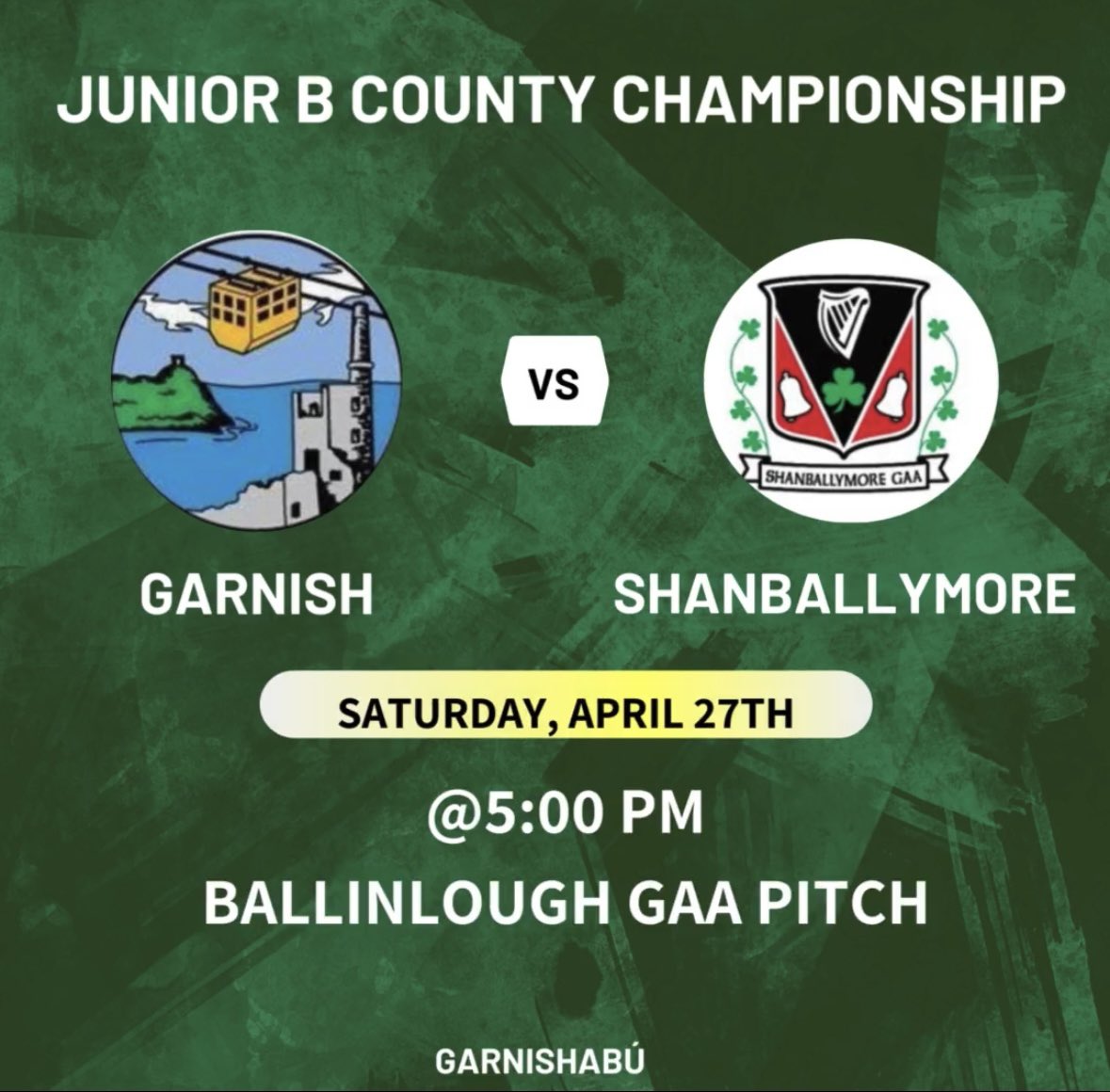 Tickets for Garnish v <a href="/sbmgaa/">Shanballymore GAA</a> are available through the following link 

gaacork.ie/tickets/