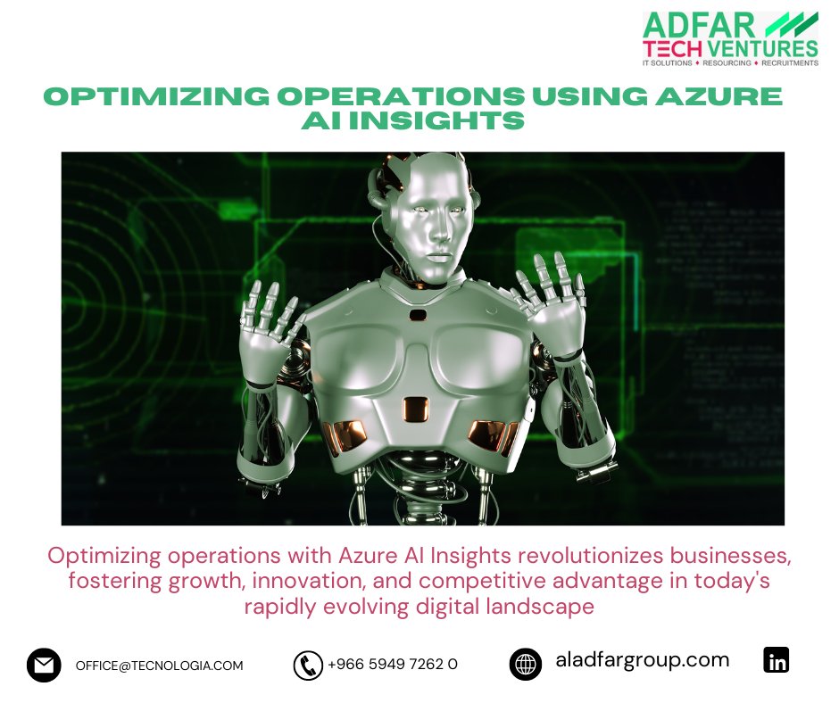 Unleashing Efficiency: Optimizing hashtag#Operations with Azure AI Insights

In today's dynamic business landscape, optimizing operations is key to staying competitive. 

Connect to us: aladfargroup.com
#azureai #Twitter #azurecloudservices #azurecosmosdb