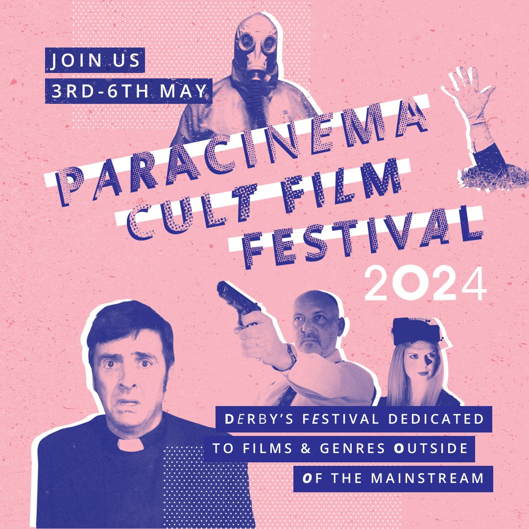 This time next week we'll be well and truly up and running for Paracinema - if you fancy getting stuck into all or part of four days of cult, horror and genre cinema then check out what's on at paracinema.co.uk/programme/ @derbyquad @VisitDerby @DerbyCQ @BBCDerby @DerbyUni