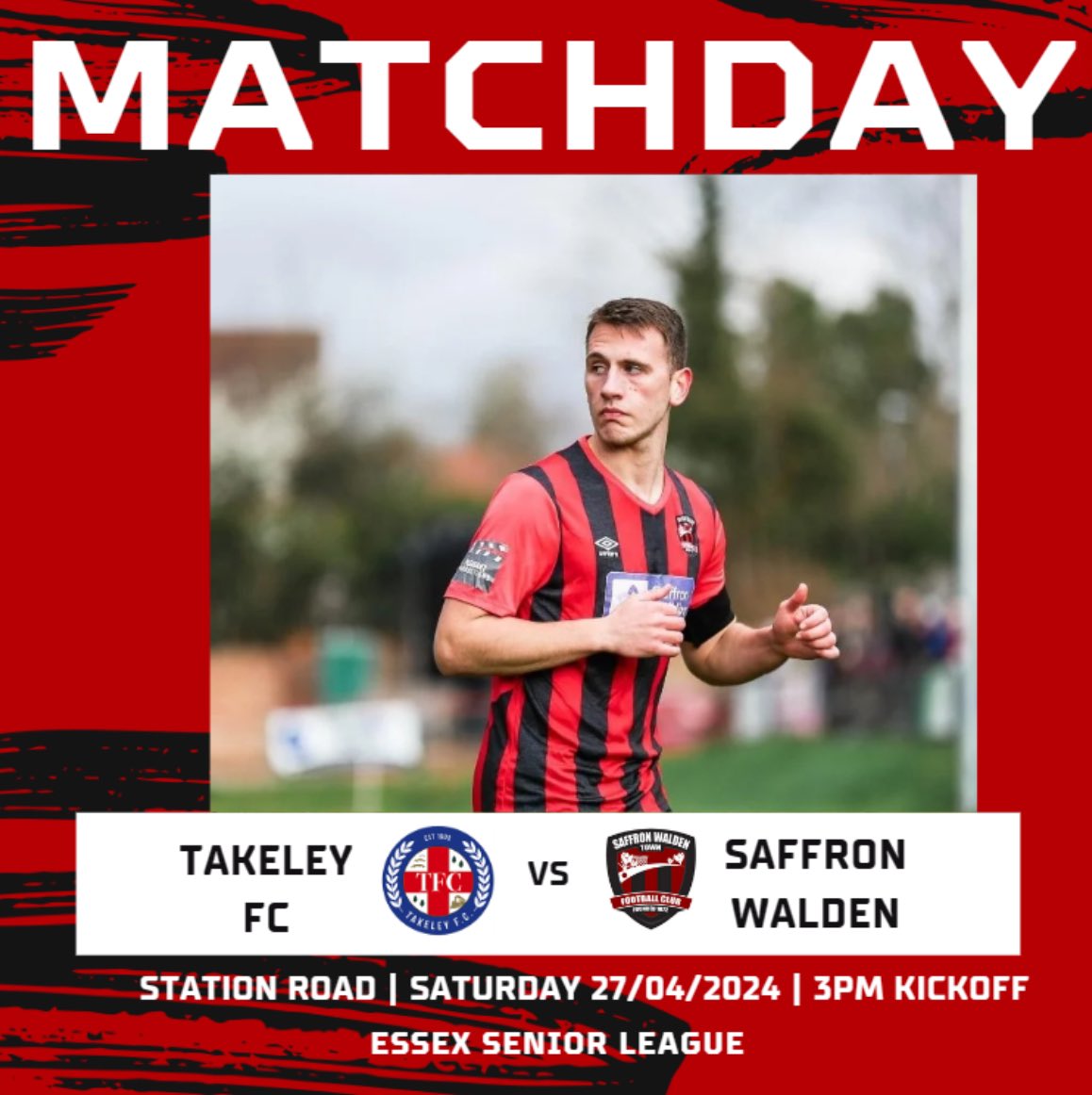 MATCHDAY!

🆚 @takeley_fc
🏟️ Station Road
🏆 @EssexSenior 
⏰ 3pm KO

For one final time in 2023/24, our boys have a league game. These players have given everything this season so let’s travel in our numbers to show appreciation as the best fans in the league.

#upthebloods ❤️🖤