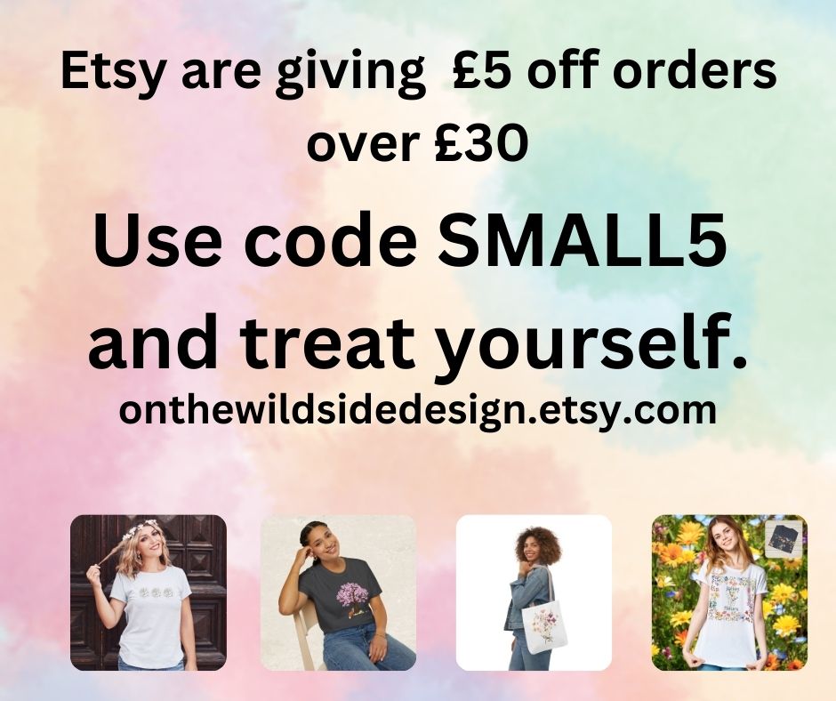 Treat yourself this weekend courtesy of Etsy with £5 off over orders of £30. #UKGiftHour #UKGiftAM #shopindie onthewildsidedesign.etsy.com