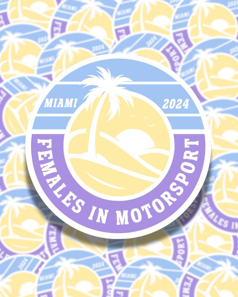 BOGOF ON FINM MIAMI STICKERS 💜🌴 So we had planned to give you all these in-person and whilst plans change, our amazing sticker designs don't 👀 Go check out our FinM stickers and merch now so we can all match next weekend! thegpbox.com/vendors/female… #WomenInMotorsport