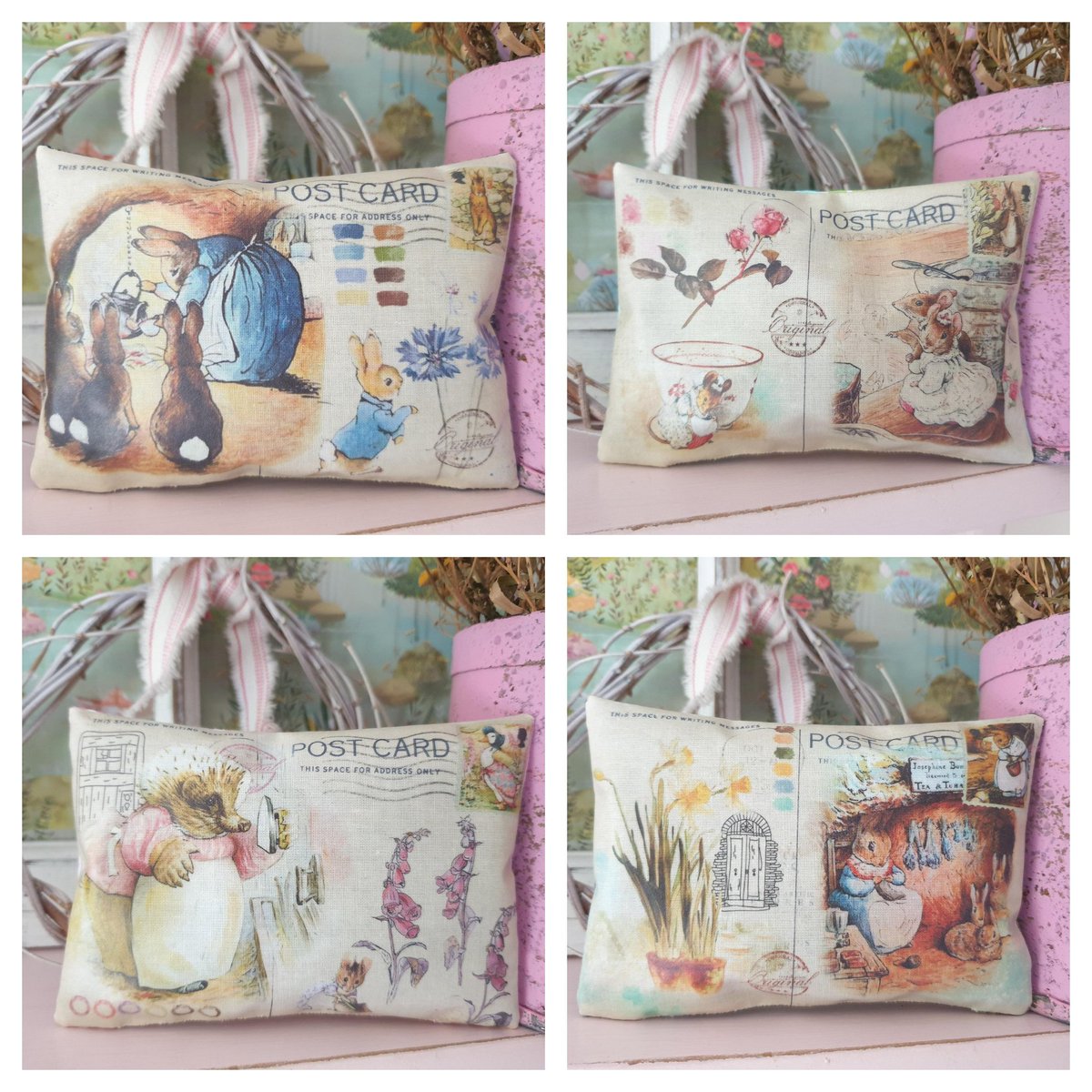 Morning #UKGiftHour #UKGiftAM new in my Etsy shop are these sweet Beatrix Potter scented pillows. 4 designs and each can be scented with lavender or rose petals sarahbenning.etsy.com/listing/172138…