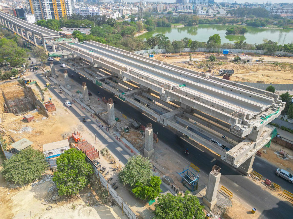 Under construction Metro Station 🚉 on #BlueLine ✈️ Can you guess the 🚉 name? PC: X Friend #NammaMetro #Bangalore