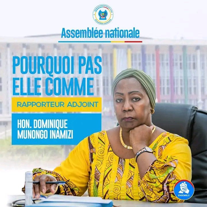 Profil idéal pour le poste de Rapporteur Adjoint de l’assemblée nationale.
Maman @Inamizi2 incarne les valeurs, le leadership et la capacité d’être à ce poste ! 
Un maximum de soutien ! 
#RDC