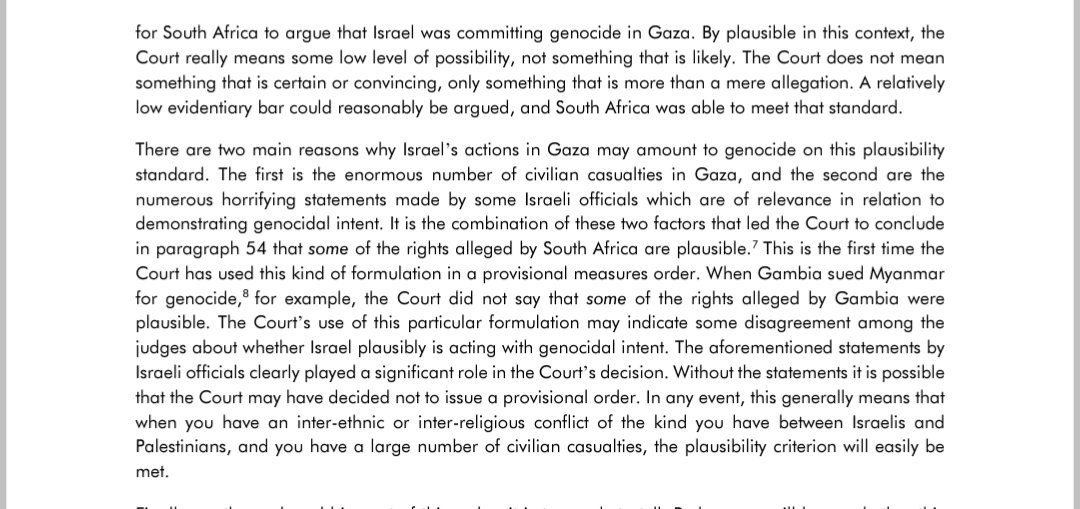 Interesting reflection on plausibility test by Marko Milanovic from @BIICL event on SA v Israel 👇 'The core question was factual, from examining all of the evidence in the case, in determining whether it is plausible for SA to argue that Israel was committing genocide in Gaza'