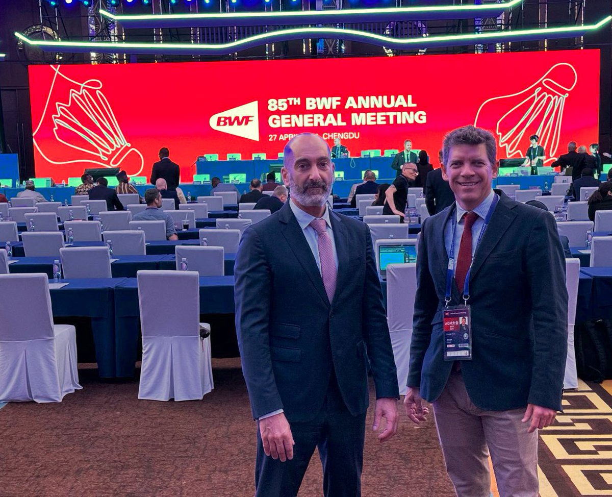 🏸 Ya estamos en el BWF Annual General Meeting 2024 que se celebra este sábado en Chengdu (China). En representación de @BadmintonESP junto a nuestro responsable de relaciones internacionales @MarioCarulla y con muchos e importantes temas que abordar. @deportegob @COE_es