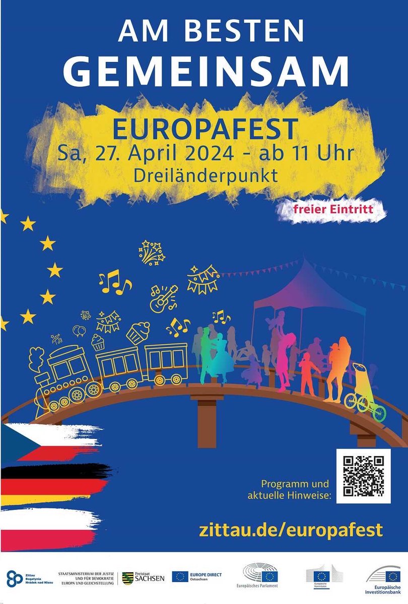 Heute in #Zittau Europafest ab  11:00 Uhr

Dreiländerpunkt

Am Besten Gemeinsam