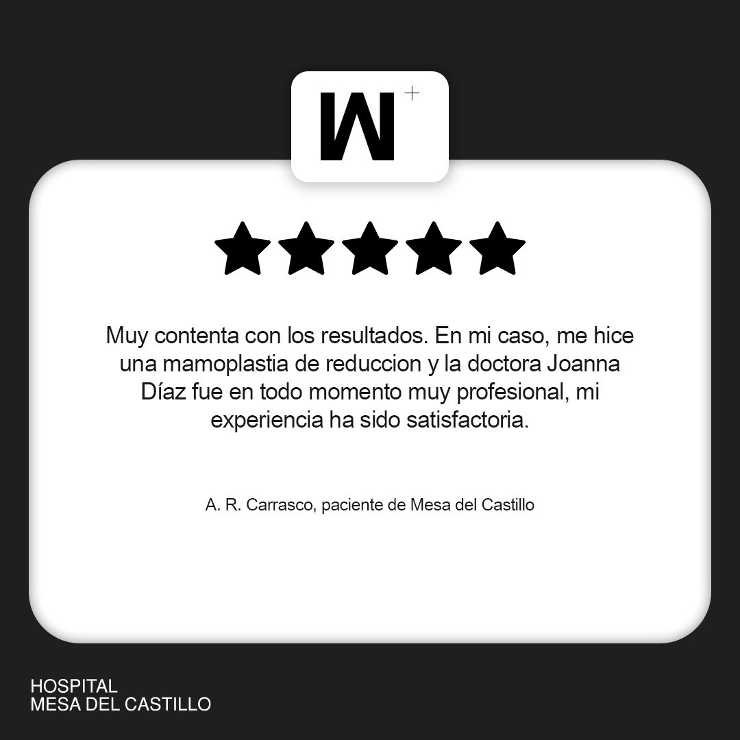 🗣️ Las palabras de nuestros pacientes hablan por sí solas. 💯 En todas y cada una de las especialidades médicas de nuestro hospital, la satisfacción es máxima. ⭐ No podía ser de otra manera también en las intervenciones que realiza la Unidad de Cirugía Plástica y Estética.