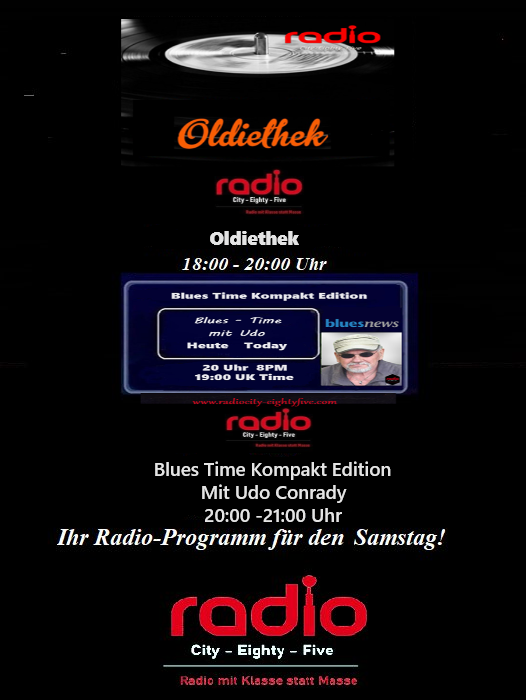 RadioCity1985's tweet photo. Das heutige Abendprogramm bei Radio City Eighty Five am Samstag, den 27.04.2024! Oldiethek von 18-20 Uhr (unmoderiert). Blues Time Kompakt Edition von 20-21 Uhr mit Udo. Unserer HP https://t.co/w0fCuNEUju https://t.co/F27Scs8GQp