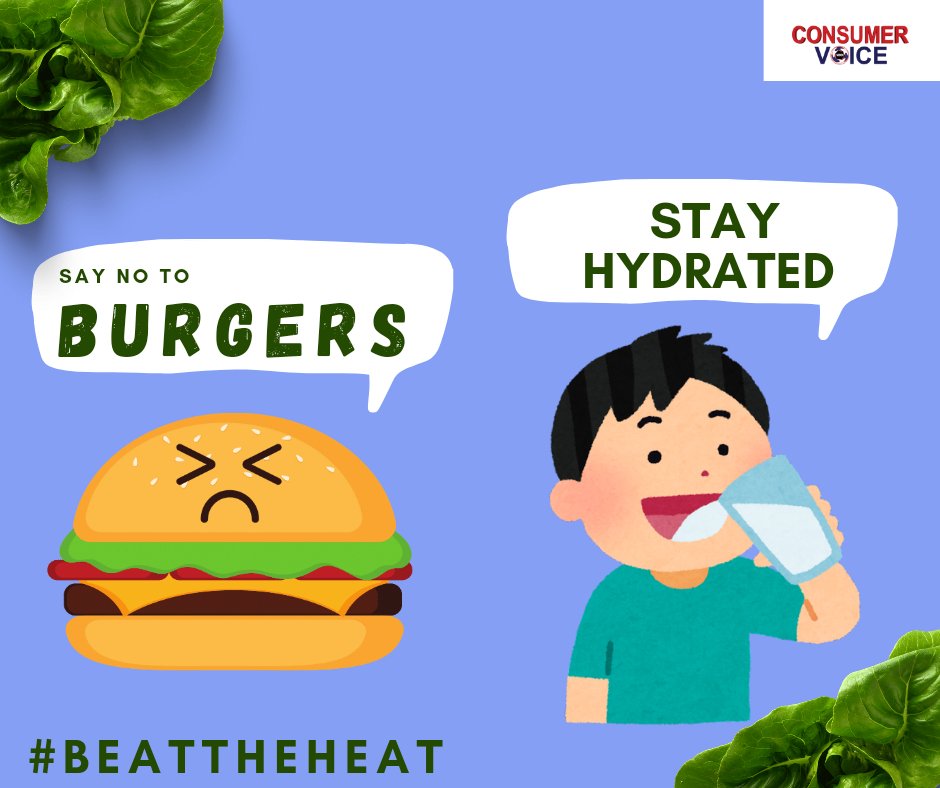 Wanting to have your favourite burger and pizza this summer? Avoid fried foods that are high in salt and fats to stay hydrated and cool this summer. #BeatTheHeat #Summer #Health #SafeFood @fssaiindia