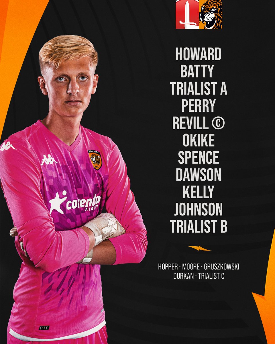 📝 Here is how the Under-18s line-up against @CharltonAcademy in the #U18PDL! ©️ Harry Revill captains the side 🧤 Archie Howard starts in goal 3⃣ Unnamed trialists are in the squad 🐯 #hcafc #hcafcU18