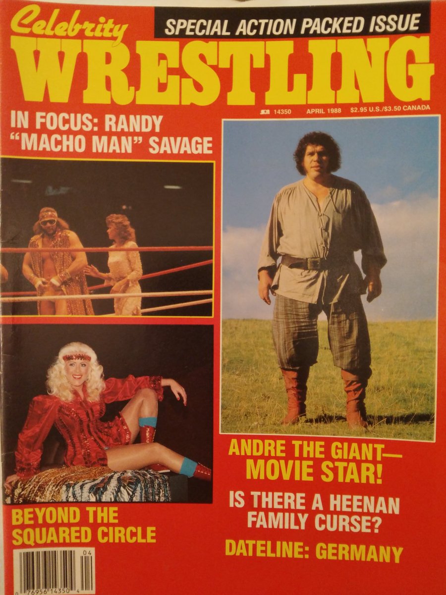 Arnie's archives: #AndreTheGiant on location filming The Princess Bride plus the first Lady of wrestling #DebbieCombs on the cover of Celebrity wrestling April 1988 @RasslinGrenade