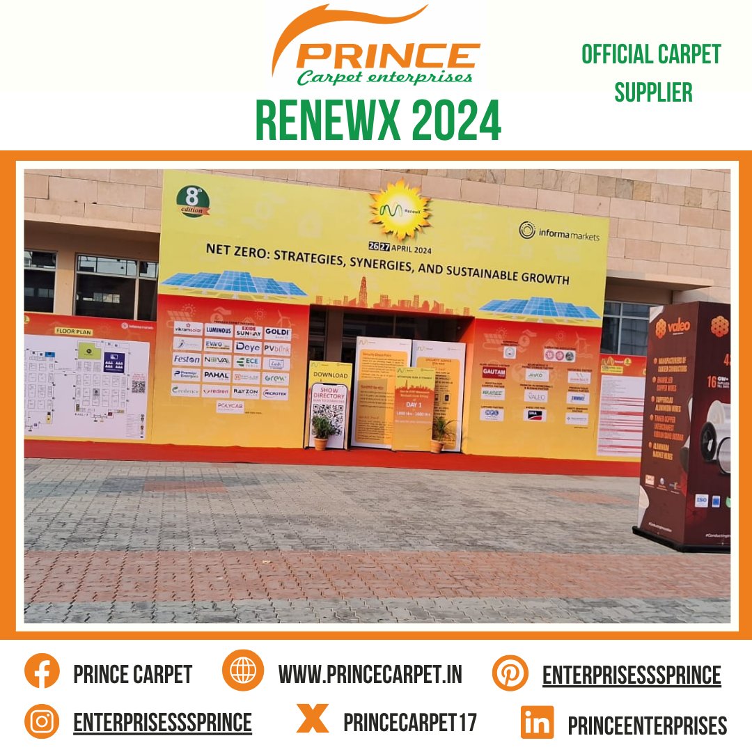 Embracing the future of renewable energy at RenewX 2024! 💡♻️ 
.
.
.
#renewablerevolution #cleanenergyfuture #renewx2024  #event #industry #princecarpet #pce #princecarpetenterprises #princecarpet #pce #hyderabad #allindia