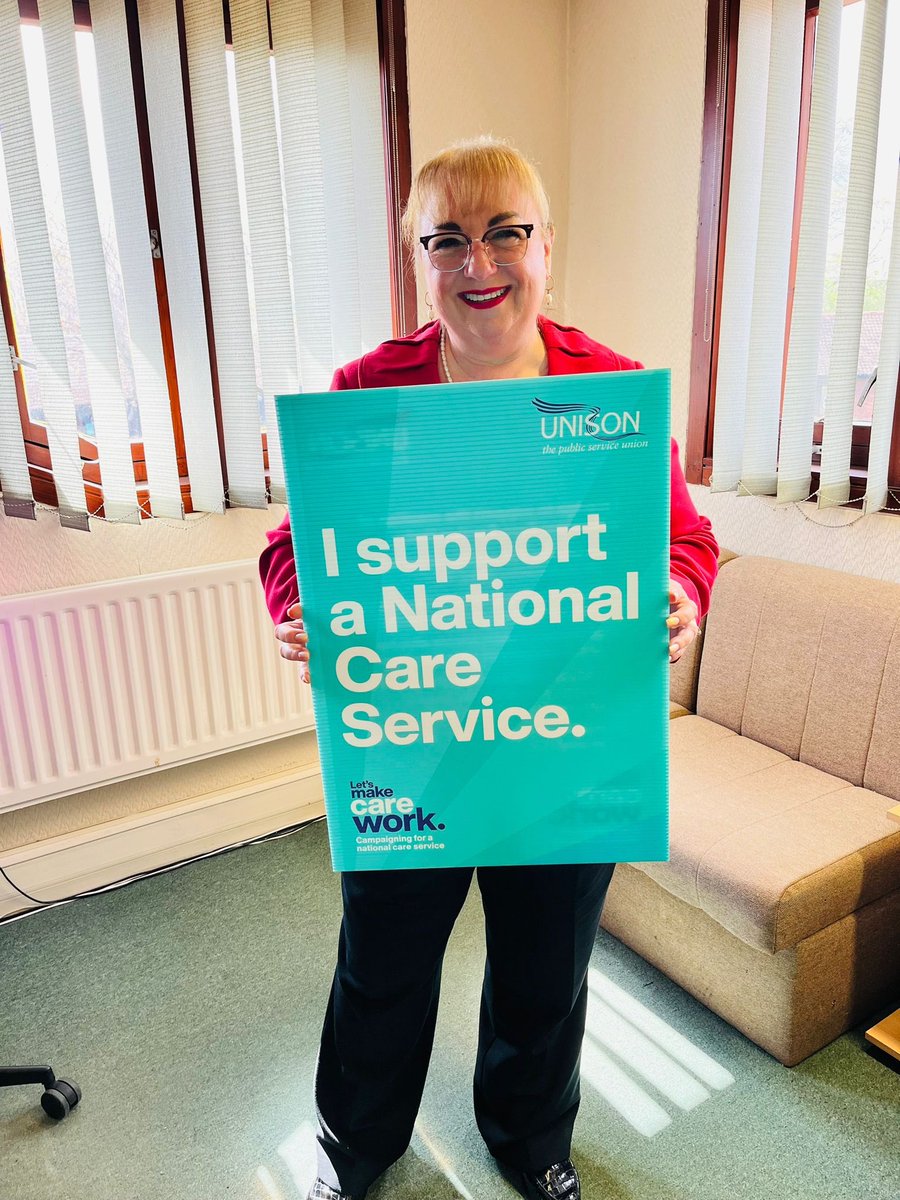 I’m pleased to support the @unisontheunion National Care Service campaign. A Labour Government will treat care workers and people receiving care with the respect and dignity they deserve #Letsmakecarework