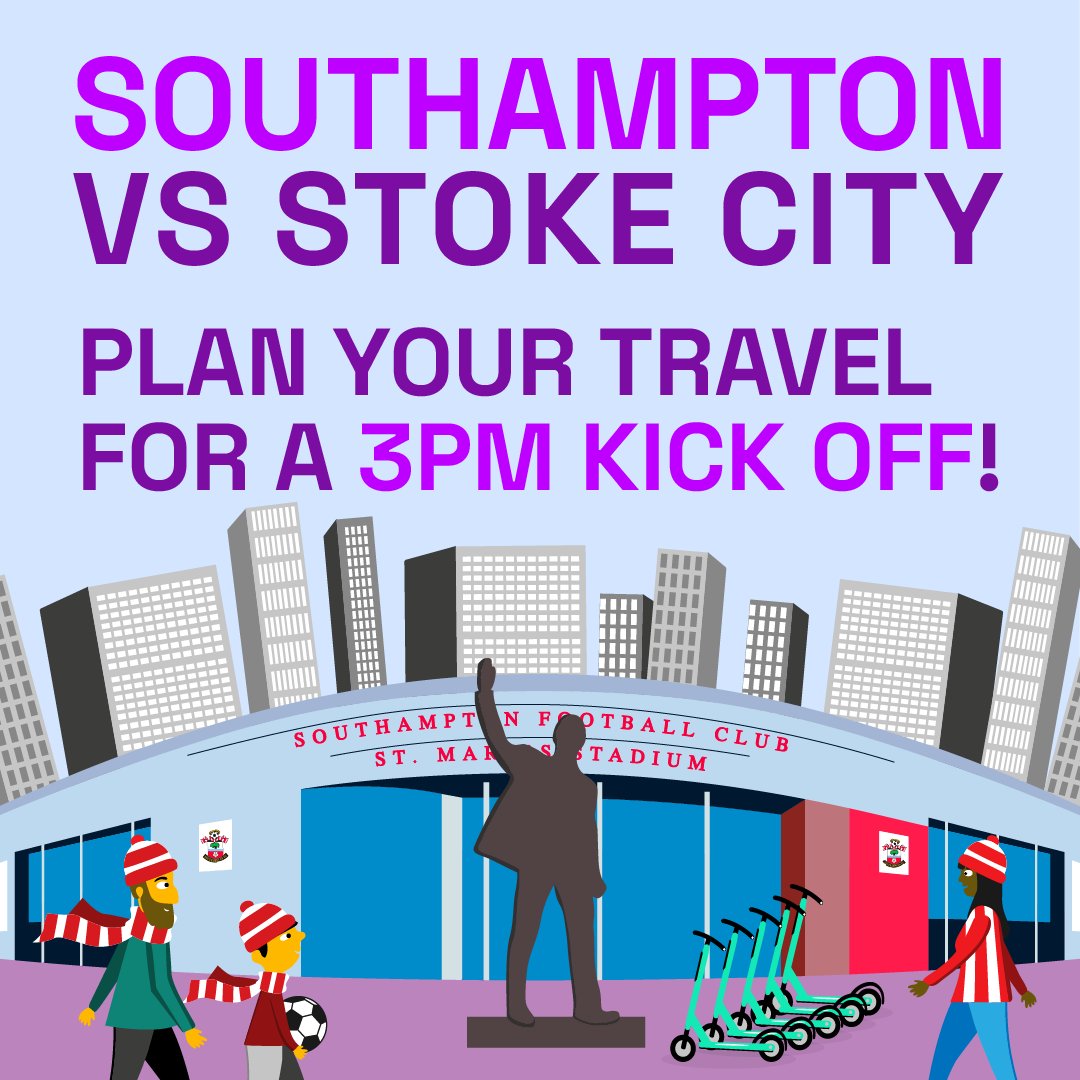 Headed to @SouthamptonFC vs. @stokecity today at Saint Mary’s?

Make sure you don’t miss kick off at 3pm. Score stress-free travel and join the thousands of fans already using the app to get to the match 📱⚽

🔗 bit.ly/BreezeUKApp

#StokeCity #SCFC #SouthamptonFC #SaintsFC
