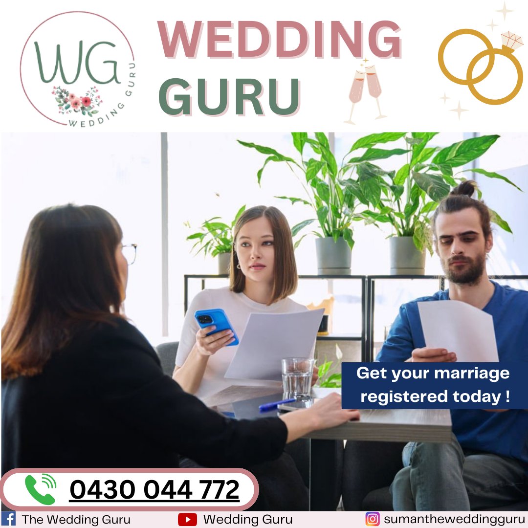 🎉 Ready to say 'I do' in style? Introducing Wedding Guru, your ultimate guide to crafting the perfect civil ceremony! 💐 From personalized vows to seamless legalities, we ensure every moment reflects your unique love story. #CivilCeremony #WeddingGuru #LoveWins 💖