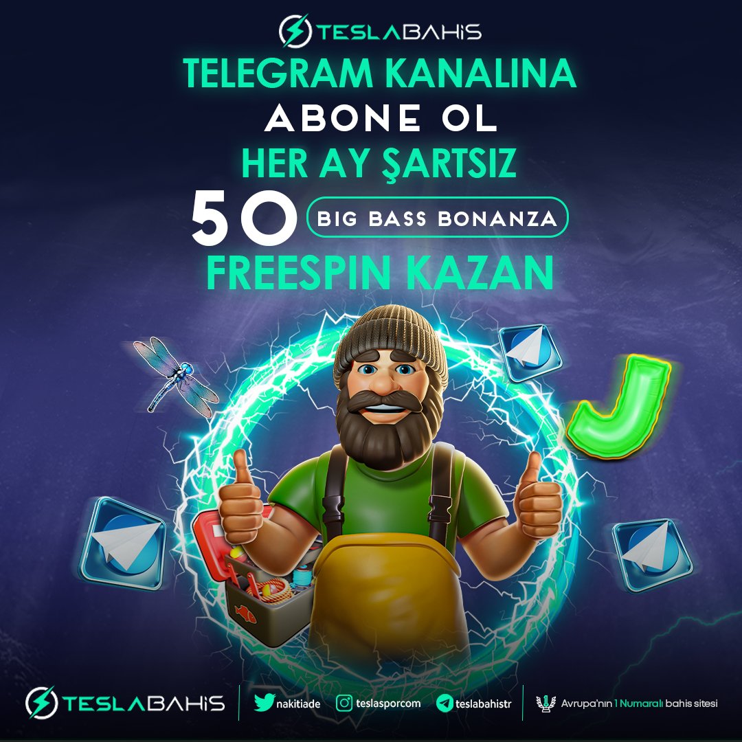 📣 TESLABAHİSTEN YEPYENİ BİR PROMOSYON 📣

🔼TELEGRAM KANALINA ABONE OL HER AY 50 FREESPIN KAZAN! 🔼

KATILIM VE ŞARTLAR İÇİN AŞAĞIDAKİ LİNKTEN FORMU DOLDURMANIZ GEREKMEKTEDİR !👇

forms.gle/Wo9uPocVX3bKcc…

Telegram Kanalımız: t.me/teslabahistr