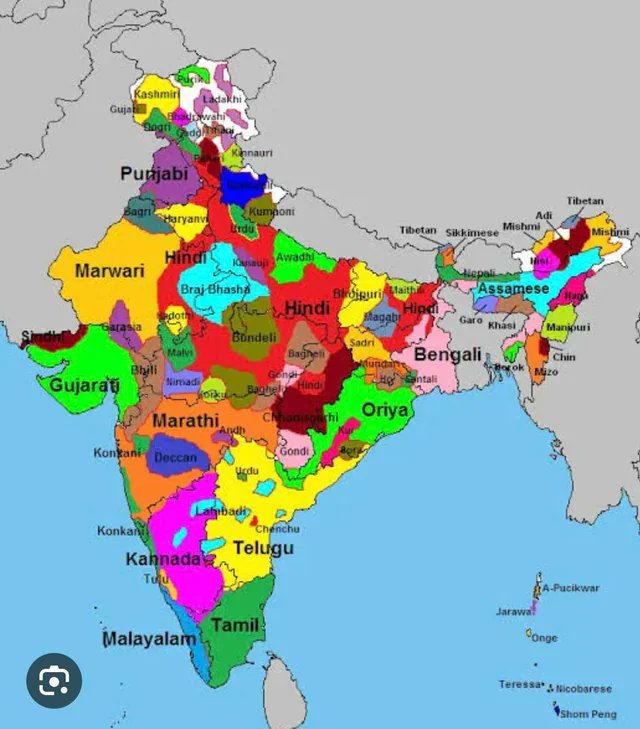 Distribution of languages in India