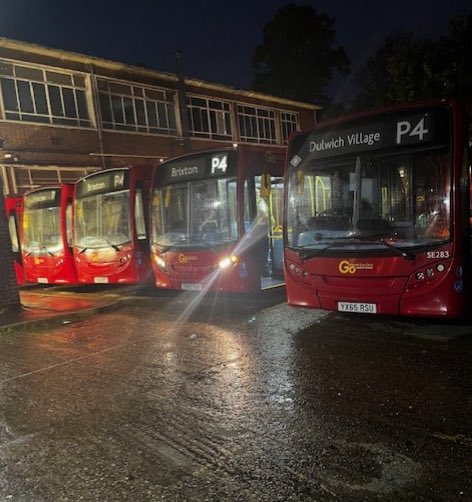 This morning, our New Cross Garage began operating the P4 route.

The P4 serves between Lewisham Station and Brixton Station. The image shared, shows the first bus departing the garage, driven by John Hamblin at 0440. Brian Goodger, Operating Manager, is also pictured, overseeing