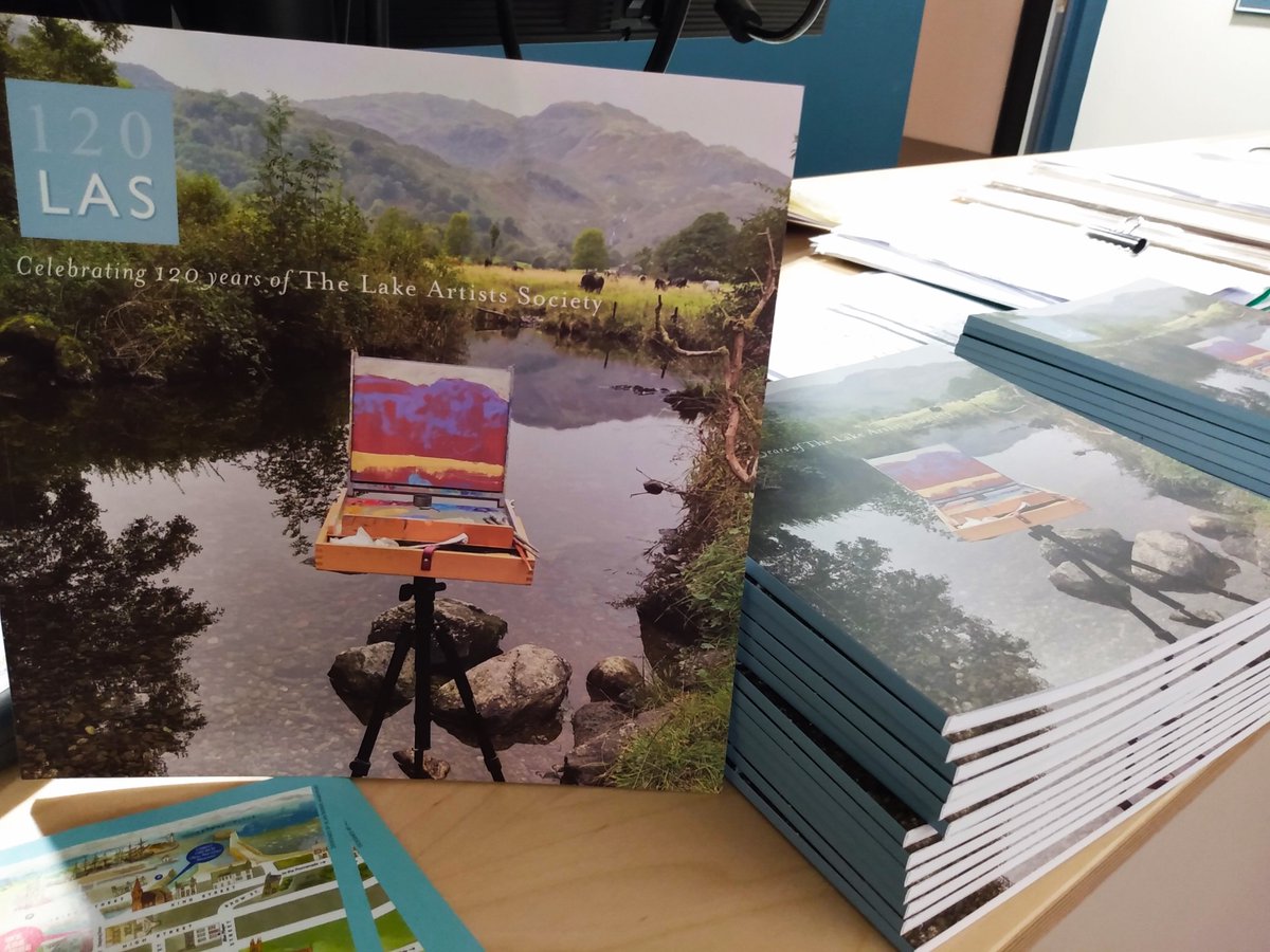 Our new 120 yr  brochure is 
now on sale in Cumbria at galleries #Upfront #NorthernLights, #HeatonCooperStudio ,#Rheged, ##PierGallery,  #Abbothall, #Blackwell, #BridgeGallery, #OldCourthouse , #CookhouseGallery,  #TracyLevineStudio, Ruskinmuseum,
 or secretary@lakeartists.org.uk