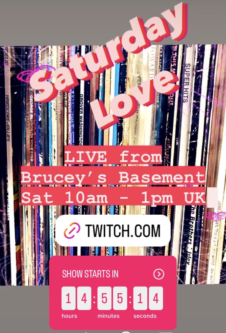 I’m going live on twitch at 10am UK

Playing Soul, Rare Groove and Old School R&B.

Grab a drink and come chill with us.

twitch.tv/bruce_rillis

#soulmusic #raregroove #music