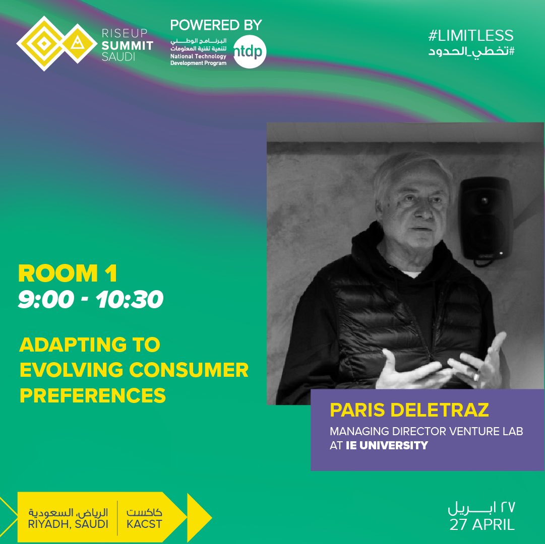 Scroll through to check out the various workshops at RiseUp Summit Saudi!

First come first enter!

Register now: riseupsummit.ticketsmarche.ae/en/all.html

📅 27.28.29 April 
📍King Abdulaziz City For Science &amp; Technology (KACST) 

#RiseUpSaudi #RiseUpGlobal #Limitless