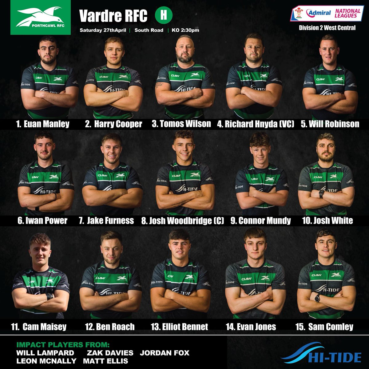 🚨 Team Announcement 🚨

Here's our Senior Men's team selected to play Vardre tomorrow afternoon in the Division 2 League fixture.

🆚  Vardre RFC
📍  South Road
📅  Saturday 27th April
⏰  2:30pm
...
#UppaGulls 
#Division2WestCentral
#GrassRootsRugby
💚🖤