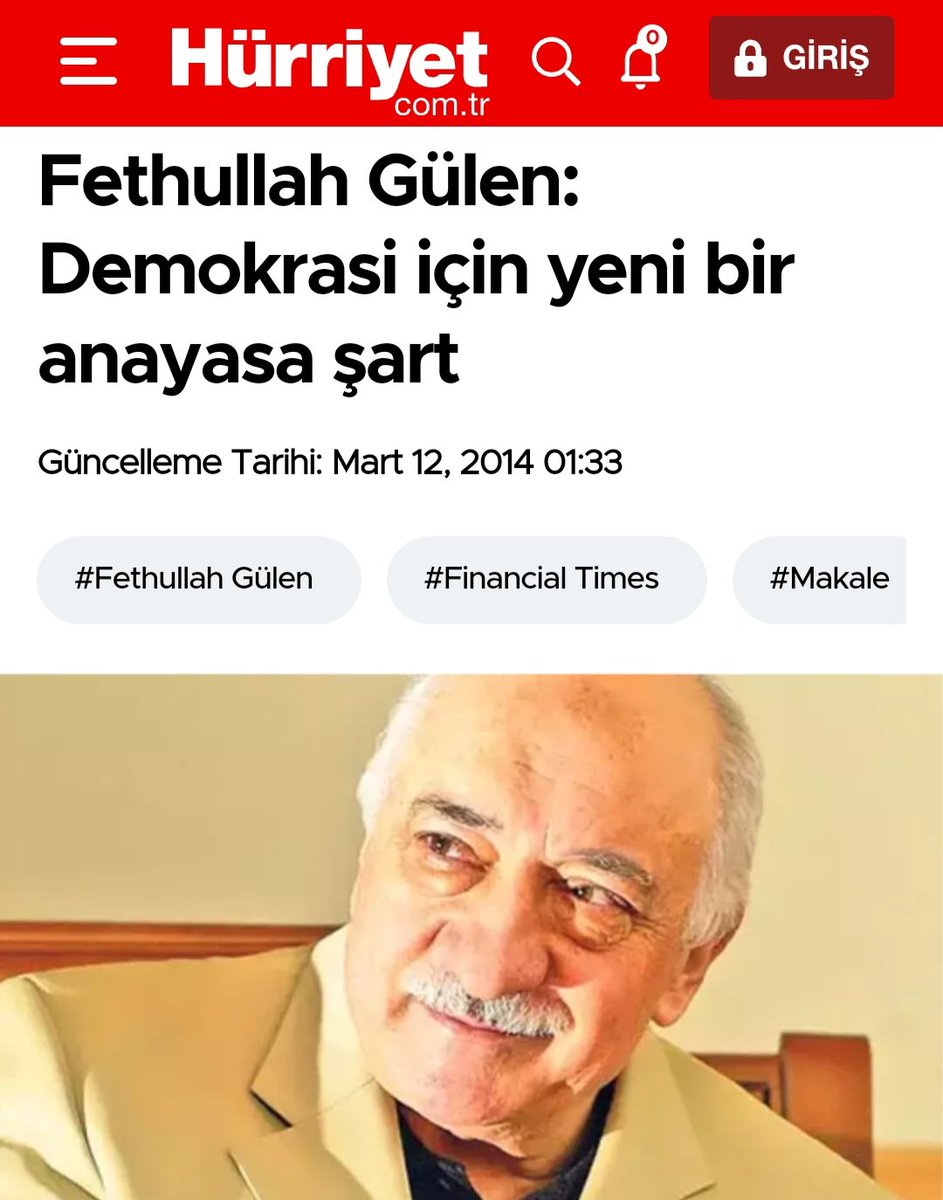 #YeniAnayasa 2014 - FETÖ Elebaşı Fethullah Gülen: 'Demokrasi için yeni bir anayasa şart'
