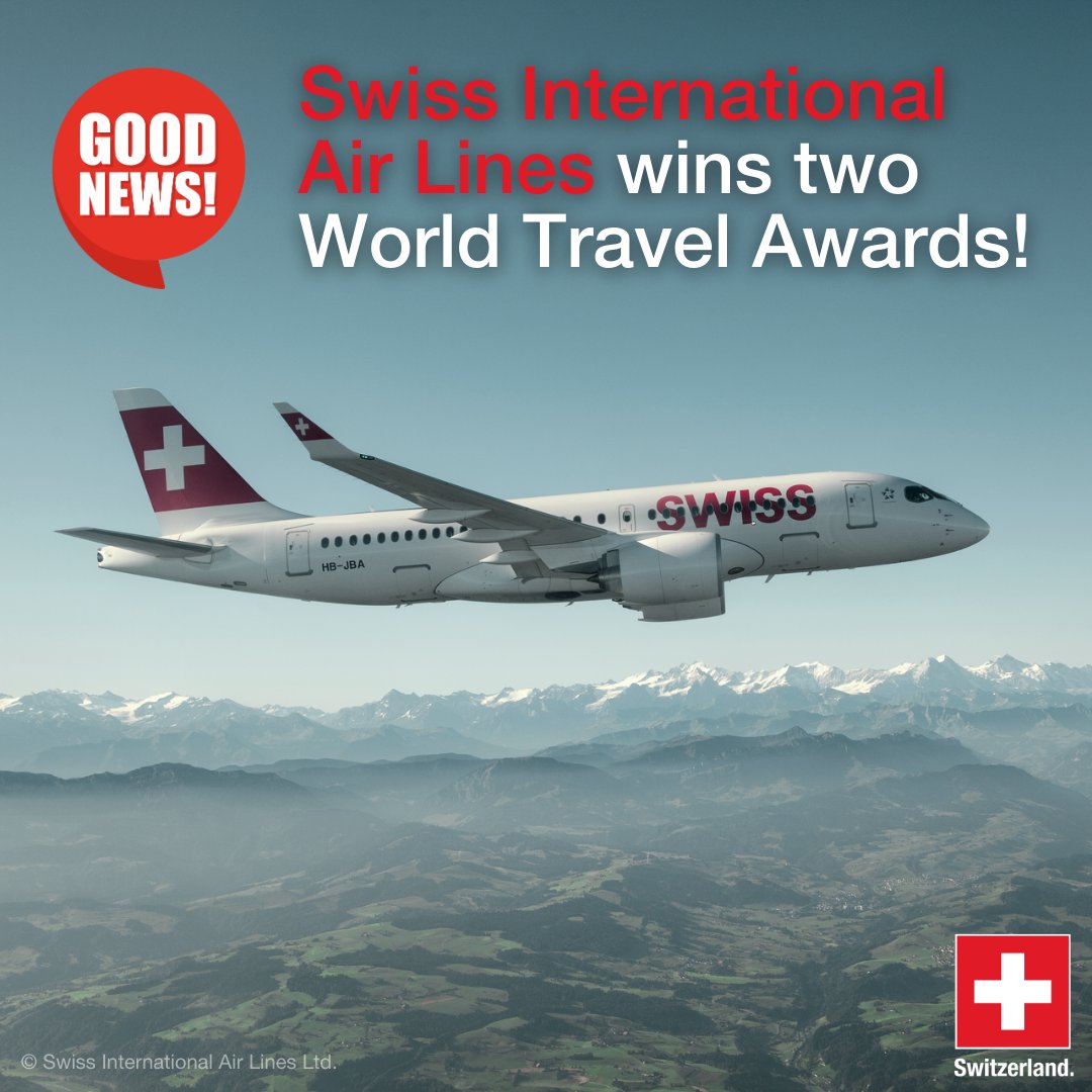 🥇 Swiss International Air Lines has been named 'Europe's Leading Airline to Asia' and 'Europe's Leading Airline's First Class' at the @WTravelAwards! Have you ever been in a @FlySWISS plane? 🇨🇭