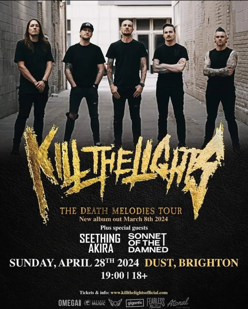 Brighton fam unite! We're playing with the fukn awesome Kill The Lights at Dust and Sonnet Of The Damnes TOMORROW night. Get your golden ticket here and join us in making the walls drip with sweat ♥️🖤♥️ gigantic.com/kill-the-light…
